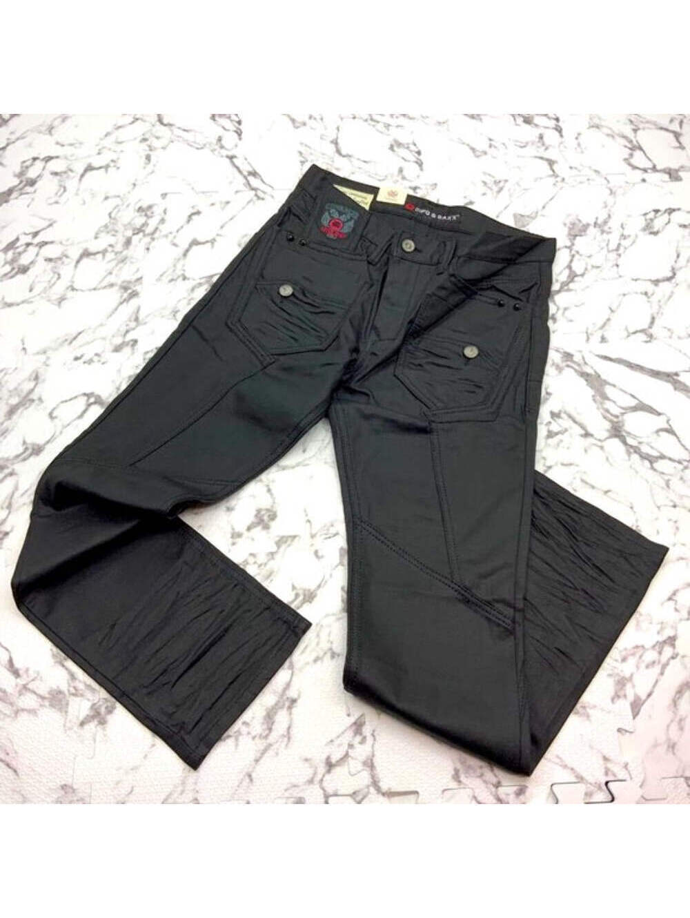Men's Cipo & Baxx CD1095 Fashion Black Wax Denim Pants NWT